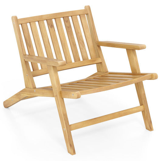 Teak Wood Outdoor Reclining Chair with Comfortable Backrest and Armrests LuxuryLifeWay Online Store