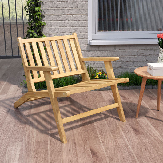 Teak Wood Outdoor Reclining Chair with Comfortable Backrest and Armrests LuxuryLifeWay Online Store