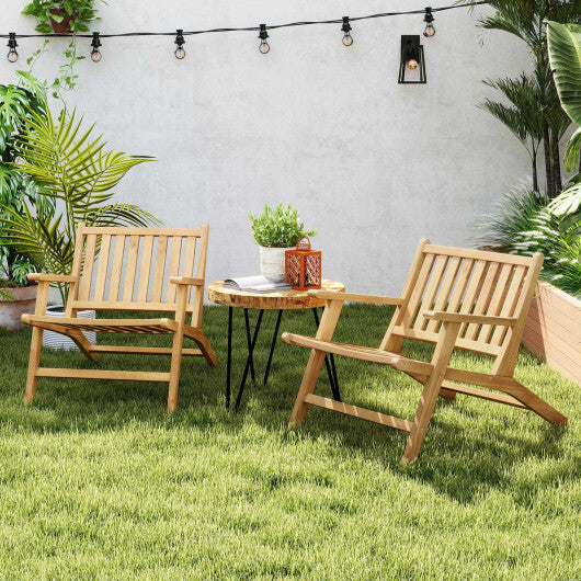 Teak Wood Outdoor Reclining Chair with Comfortable Backrest and Armrests LuxuryLifeWay Online Store