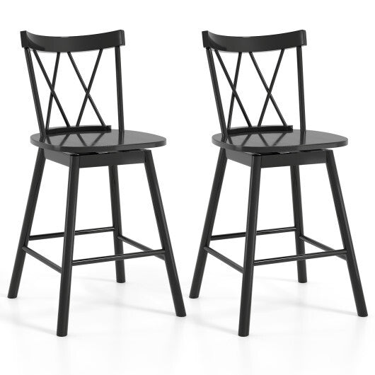 Set of 2 Windsor Bar Stool with Ergonomic Backrest and Footrests-29 inches LuxuryLifeWay Online Store