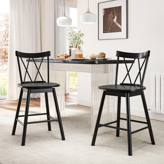 Set of 2 Windsor Bar Stool with Ergonomic Backrest and Footrests-29 inches LuxuryLifeWay Online Store