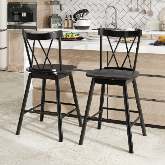 Set of 2 Windsor Bar Stool with Ergonomic Backrest and Footrests-29 inches LuxuryLifeWay Online Store