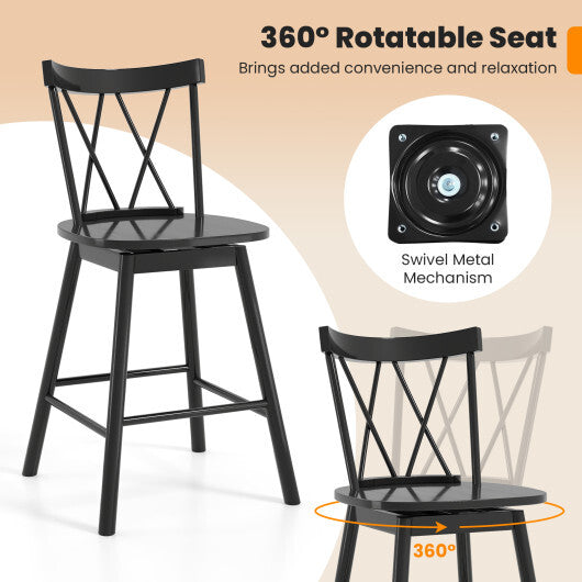 Set of 2 Windsor Bar Stool with Ergonomic Backrest and Footrests-29 inches LuxuryLifeWay Online Store