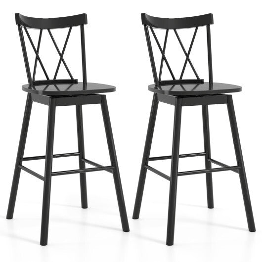 Set of 2 Windsor Bar Stool with Ergonomic Backrest and Footrests-29 inches LuxuryLifeWay Online Store