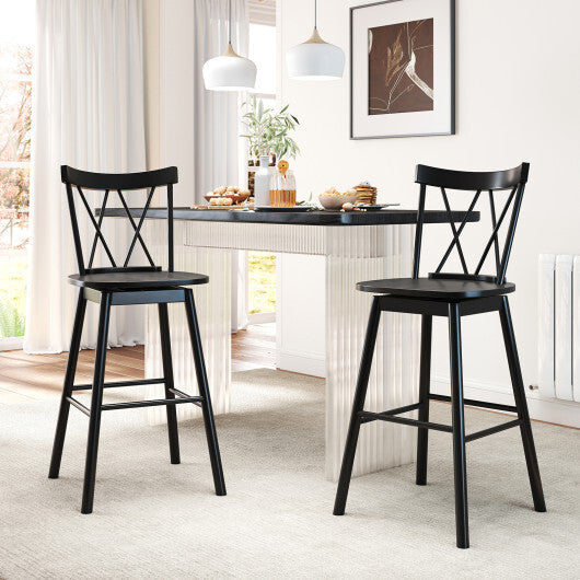Set of 2 Windsor Bar Stool with Ergonomic Backrest and Footrests-29 inches LuxuryLifeWay Online Store