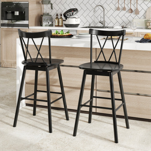Set of 2 Windsor Bar Stool with Ergonomic Backrest and Footrests-29 inches LuxuryLifeWay Online Store