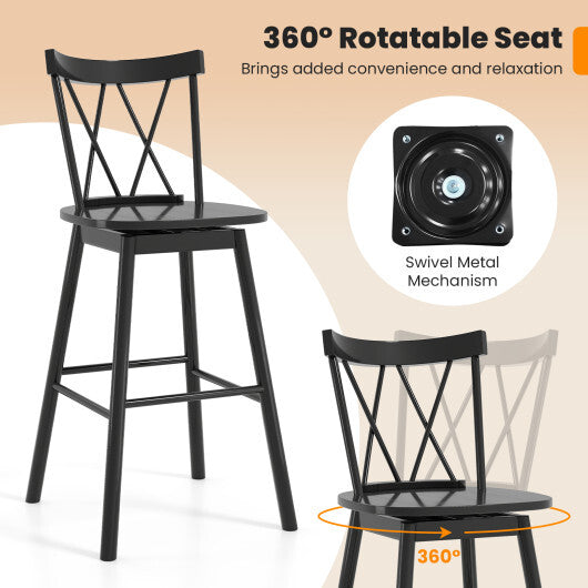 Set of 2 Windsor Bar Stool with Ergonomic Backrest and Footrests-29 inches LuxuryLifeWay Online Store