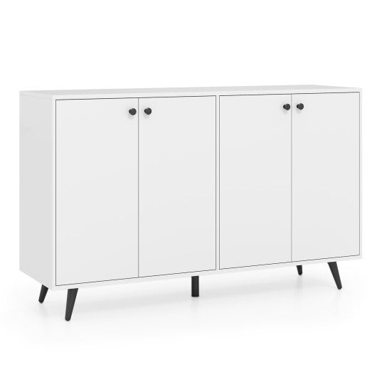 Buffet Sideboard Mid Century Modern Storage Cabinet with Adjustable Shelves-Rustic Brown LuxuryLifeWay Online Store