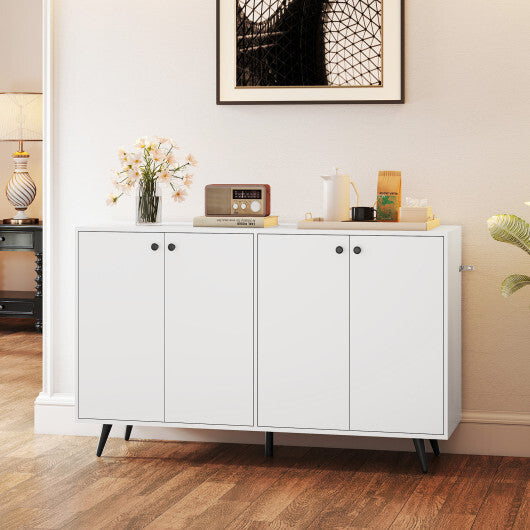Buffet Sideboard Mid Century Modern Storage Cabinet with Adjustable Shelves-Rustic Brown LuxuryLifeWay Online Store