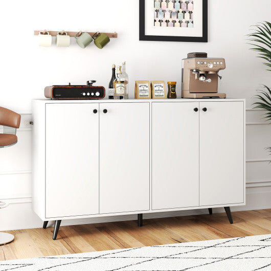 Buffet Sideboard Mid Century Modern Storage Cabinet with Adjustable Shelves-Rustic Brown LuxuryLifeWay Online Store