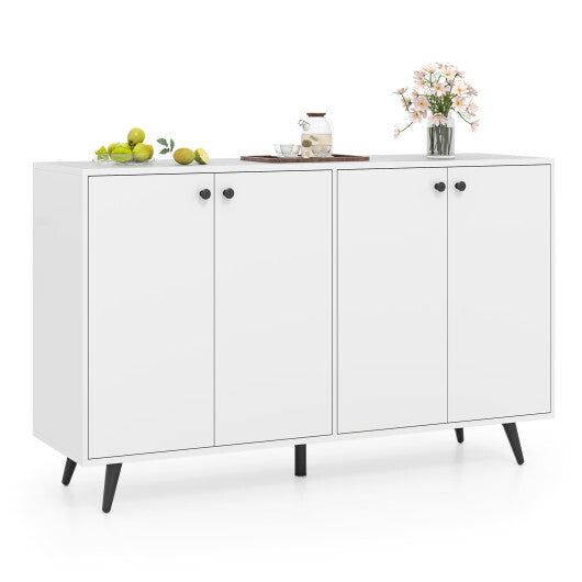Buffet Sideboard Mid Century Modern Storage Cabinet with Adjustable Shelves-Rustic Brown LuxuryLifeWay Online Store
