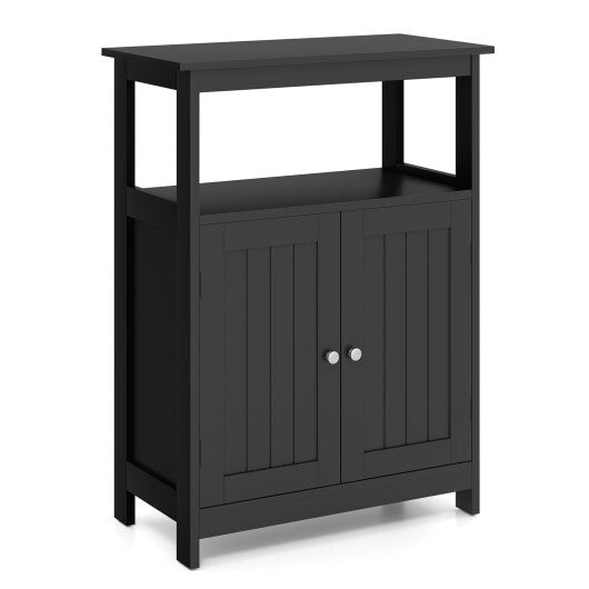 Bathroom Floor Cabinet Freestanding Storage Organizer with Open Compartment-White LuxuryLifeWay Online Store