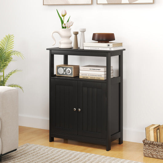 Bathroom Floor Cabinet Freestanding Storage Organizer with Open Compartment-White LuxuryLifeWay Online Store