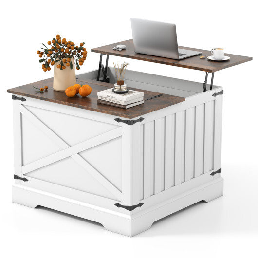 Farmhouse Lift Top Coffee Table with Hidden Storage Compartment-Rustic Brown LuxuryLifeWay Online Store
