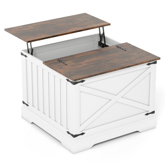 Farmhouse Lift Top Coffee Table with Hidden Storage Compartment-Rustic Brown LuxuryLifeWay Online Store