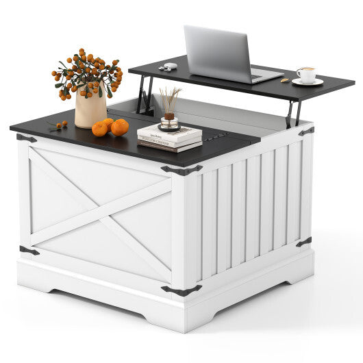 Farmhouse Lift Top Coffee Table with Hidden Storage Compartment-Rustic Brown LuxuryLifeWay Online Store