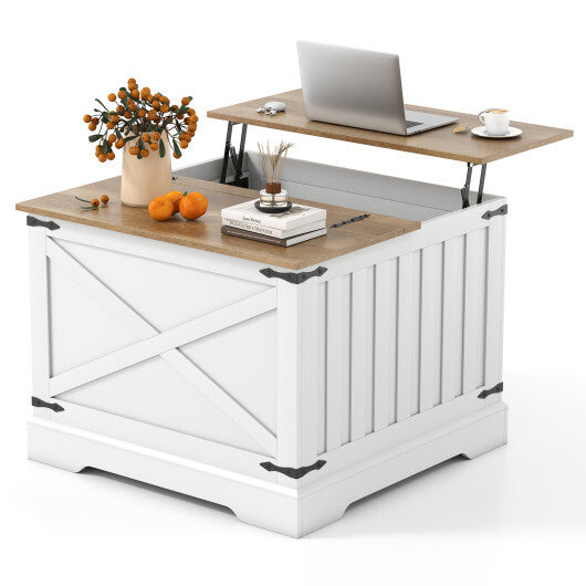 Farmhouse Lift Top Coffee Table with Hidden Storage Compartment-Rustic Brown LuxuryLifeWay Online Store