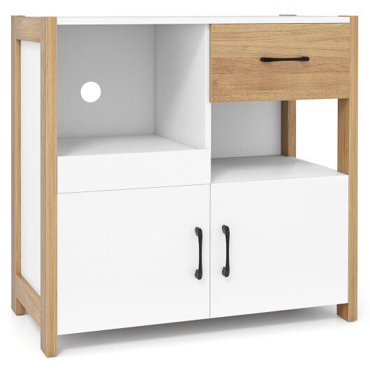 Kitchen Storage Cabinet with Drawer Pull-Out Shelf and 2 Doors-White LuxuryLifeWay Online Store