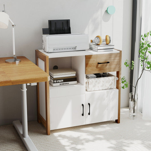 Kitchen Storage Cabinet with Drawer Pull-Out Shelf and 2 Doors-White LuxuryLifeWay Online Store