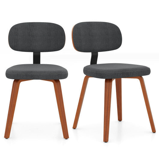 Chenille Fabric Upholstered Wooden Kitchen Chairs Set of 2-Dark Gray LuxuryLifeWay Online Store