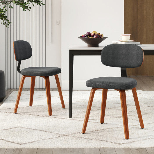 Chenille Fabric Upholstered Wooden Kitchen Chairs Set of 2-Dark Gray LuxuryLifeWay Online Store