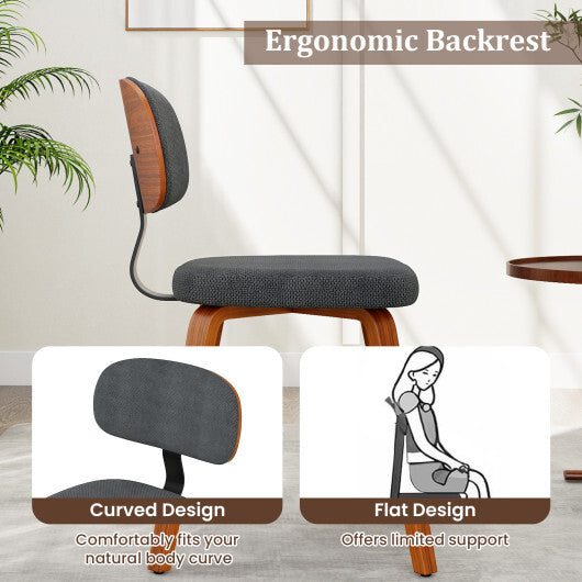 Chenille Fabric Upholstered Wooden Kitchen Chairs Set of 2-Dark Gray LuxuryLifeWay Online Store