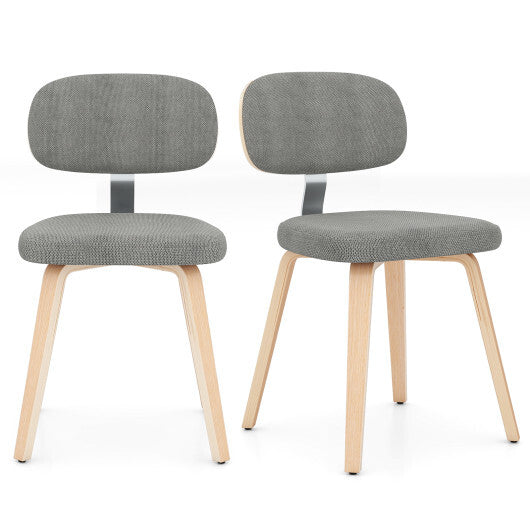 Chenille Fabric Upholstered Wooden Kitchen Chairs Set of 2-Dark Gray LuxuryLifeWay Online Store