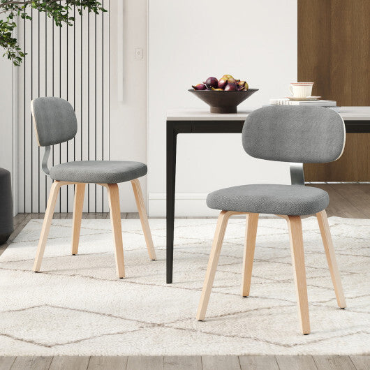 Chenille Fabric Upholstered Wooden Kitchen Chairs Set of 2-Dark Gray LuxuryLifeWay Online Store
