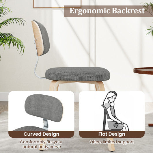 Chenille Fabric Upholstered Wooden Kitchen Chairs Set of 2-Dark Gray LuxuryLifeWay Online Store