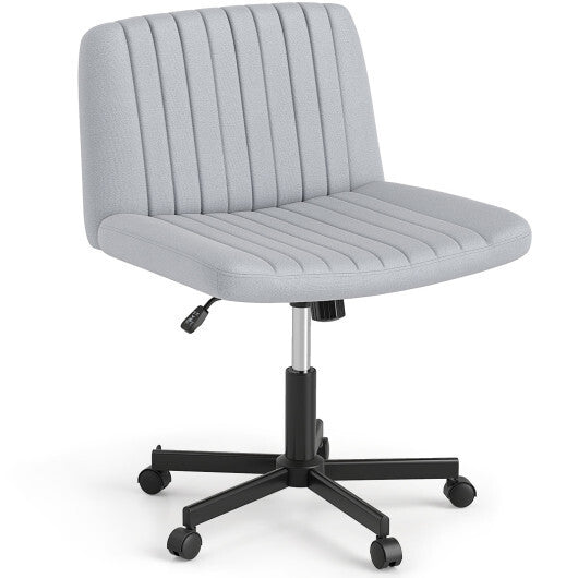 Criss Cross Chair with Wheels Cross-Legged Swivel Desk Chair with Soft-Padded Wide Seat-Gray LuxuryLifeWay Online Store