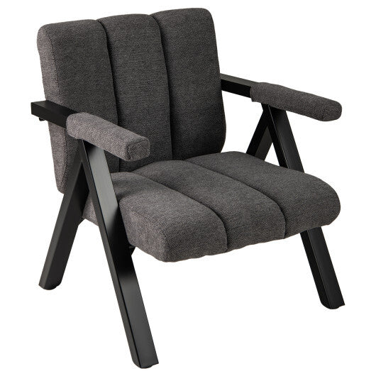 Oversized Accent Chair with Metal Frame and Armrests-Gray LuxuryLifeWay Online Store