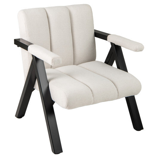 Oversized Accent Chair with Metal Frame and Armrests-Gray LuxuryLifeWay Online Store