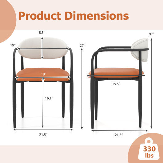 Modern Dining Chairs Set of 2 with Padded Seat and Curved Back LuxuryLifeWay Online Store