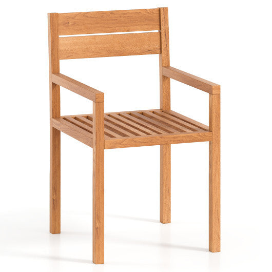 Outdoor Patio Dining Teak Wood Armchair LuxuryLifeWay Online Store