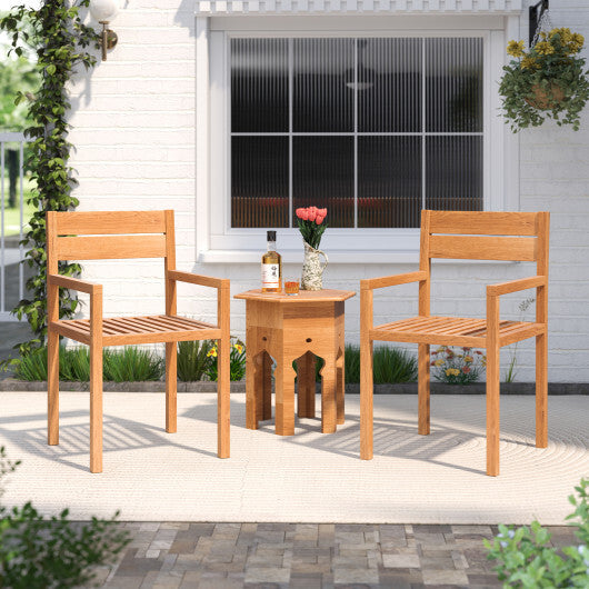 Outdoor Patio Dining Teak Wood Armchair LuxuryLifeWay Online Store