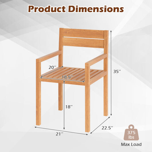 Outdoor Patio Dining Teak Wood Armchair LuxuryLifeWay Online Store