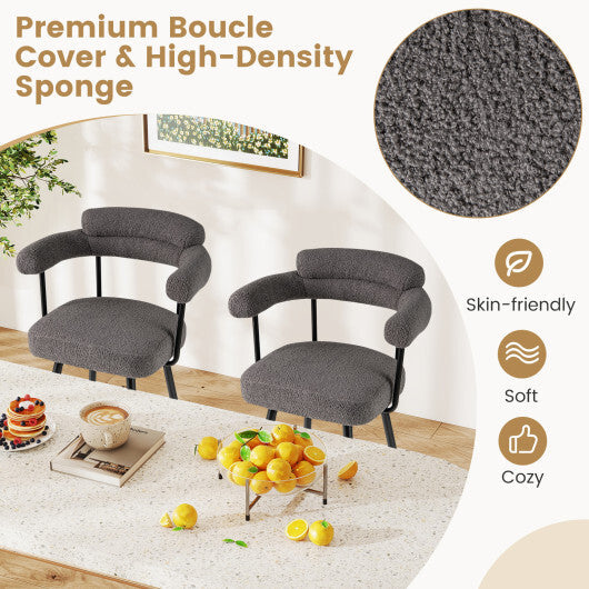Swivel Bar Stool Set of 2 Counter Height Chairs with Curved Back and Arms-White LuxuryLifeWay Online Store