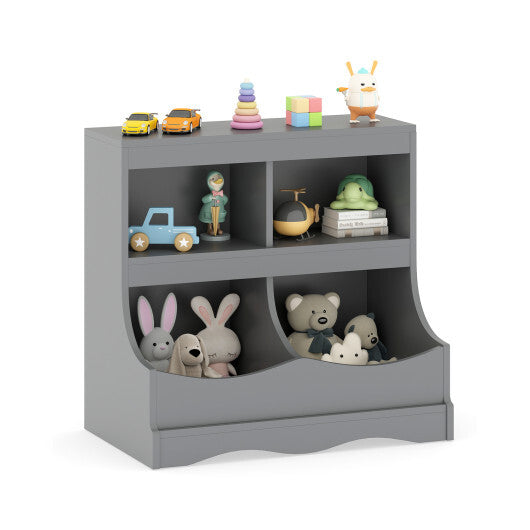 Toy Storage Organizer 4-Cubby Kids Bookcase for Toys and Books-Pink LuxuryLifeWay Online Store