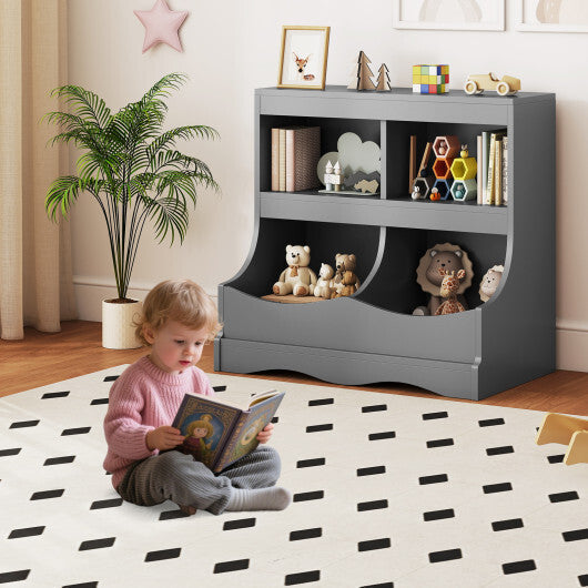 Toy Storage Organizer 4-Cubby Kids Bookcase for Toys and Books-Pink LuxuryLifeWay Online Store