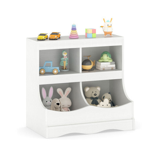 Toy Storage Organizer 4-Cubby Kids Bookcase for Toys and Books-Pink LuxuryLifeWay Online Store