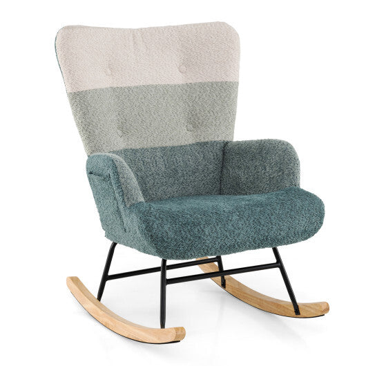 Nursery Rocking Chair with Ergonomic Armrests and High Backrest LuxuryLifeWay Online Store