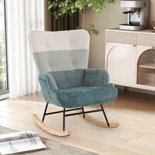 Nursery Rocking Chair with Ergonomic Armrests and High Backrest LuxuryLifeWay Online Store