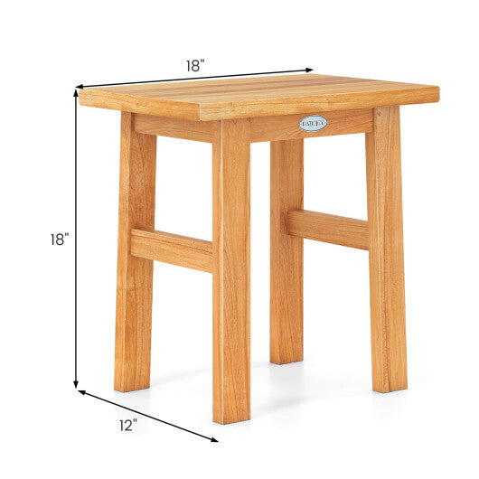 18 Inch Teak Shower Bench Spa Bath Stool for Shaving Legs LuxuryLifeWay Online Store