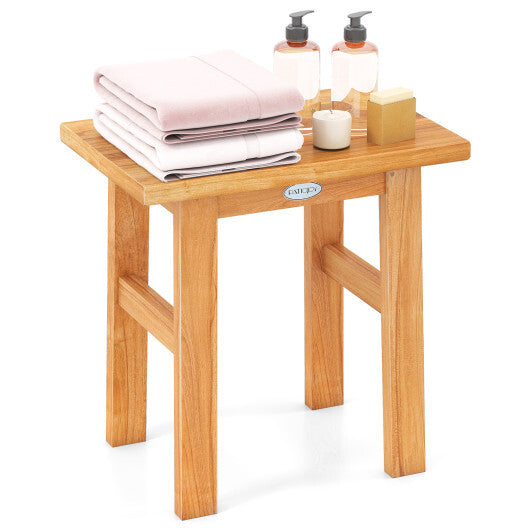 18 Inch Teak Shower Bench Spa Bath Stool for Shaving Legs LuxuryLifeWay Online Store