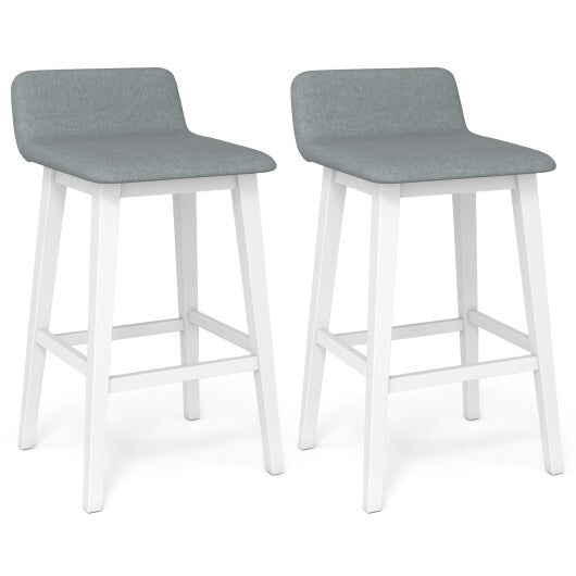 29 Inch Low-Back High-Top Chairs with Padded Seat and Rubber Wood Legs-White LuxuryLifeWay Online Store