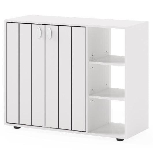 3-Tier Shoe Cabinet with Doors with Adjustable Open Shelves for Entryway-Natural LuxuryLifeWay Online Store