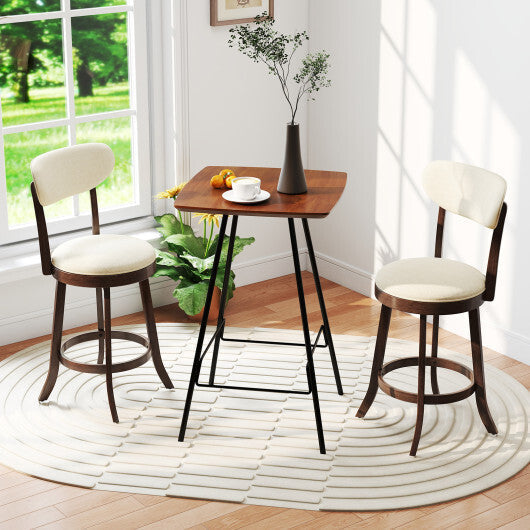 25.5 Inch Counter Height Chairs Set of 2 with Padded Seat and Backrest-Brown LuxuryLifeWay Online Store