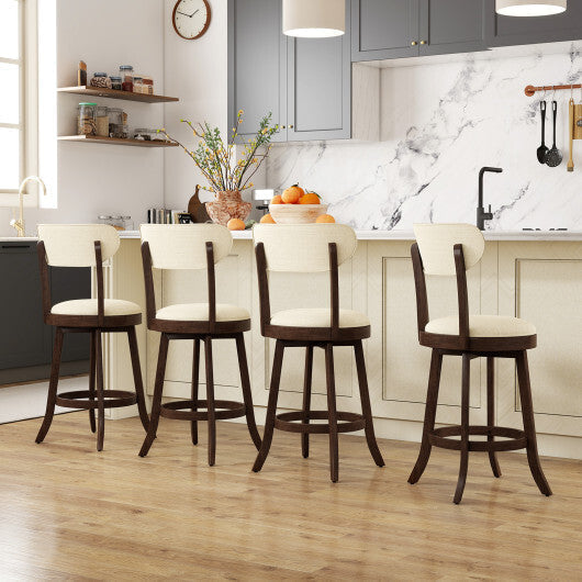 25.5 Inch Counter Height Chairs Set of 2 with Padded Seat and Backrest-Brown LuxuryLifeWay Online Store