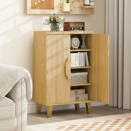 Buffet Cabinet with Double Doors and Raised Legs-Natural LuxuryLifeWay Online Store