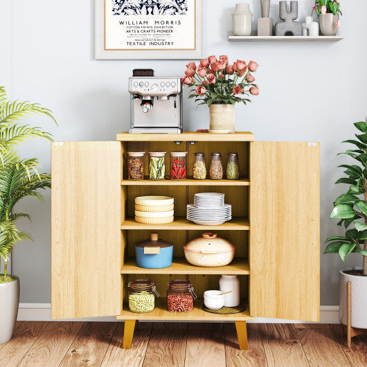 Buffet Cabinet with Double Doors and Raised Legs-Natural LuxuryLifeWay Online Store
